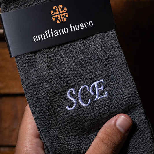Mercerized Egyptian Cotton Gray Dress Socks