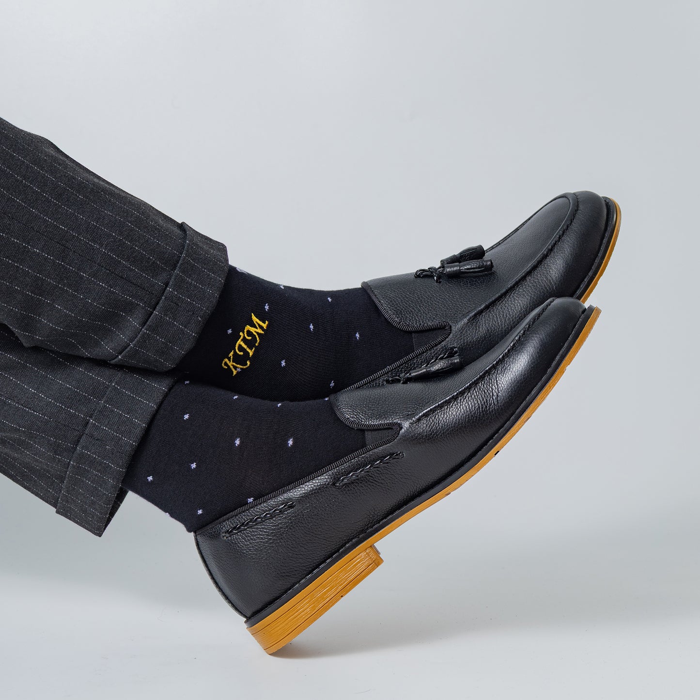 Black Polka Dot Egyptian Cotton Dress Socks