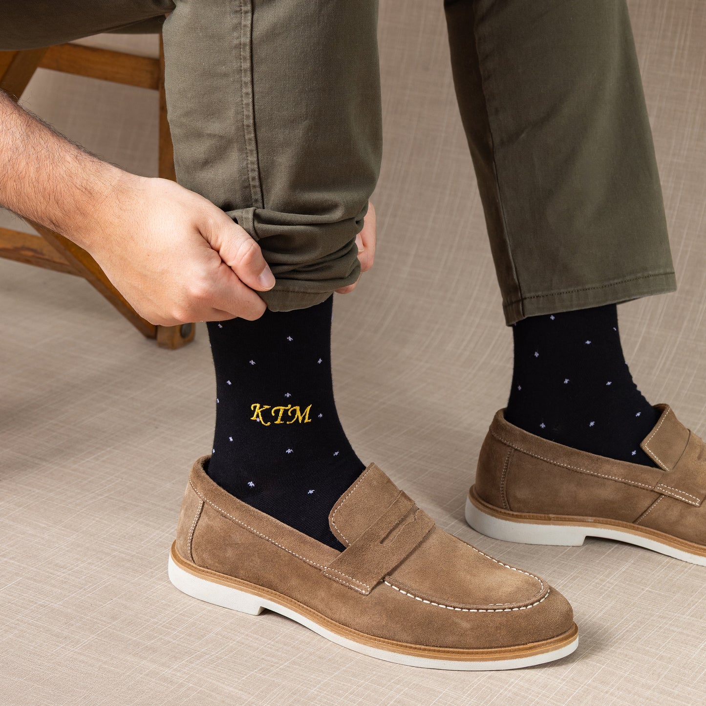 Black Polka Dot Egyptian Cotton Dress Socks