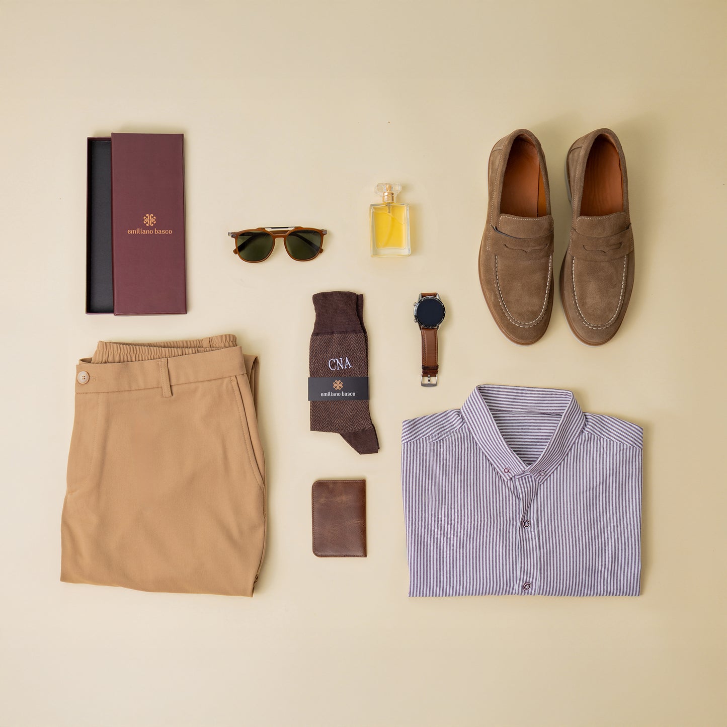 Brown Herringbone Dress Socks