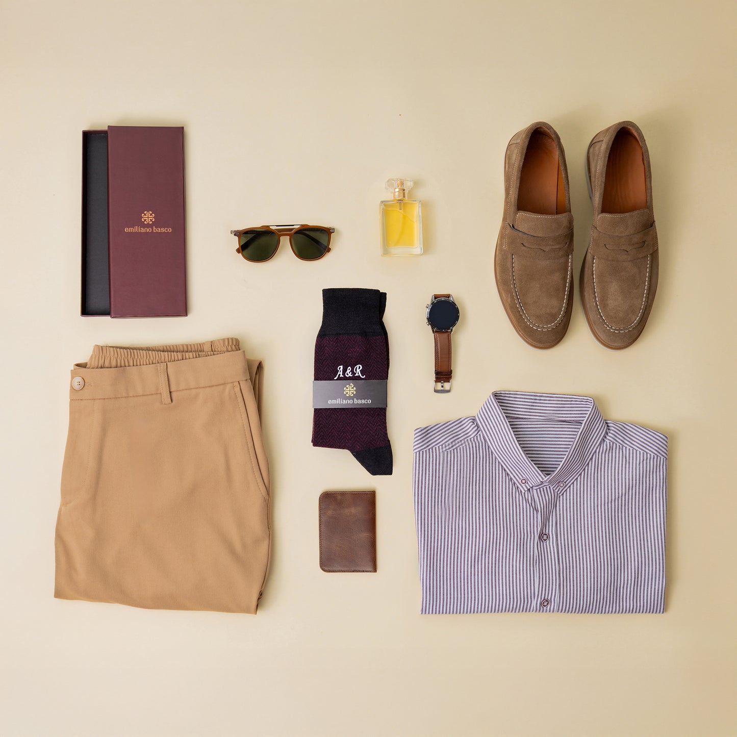 Burgundy Herringbone Dress Socks