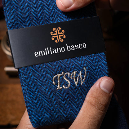 Navy Herringbone Dress Socks