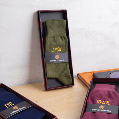 Supima Cotton Green Dress Socks