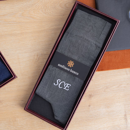 Mercerized Egyptian Cotton Gray Dress Socks