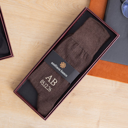 Supima Cotton Brown Dress Socks