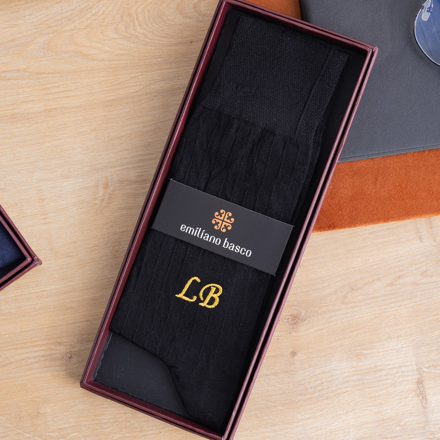 Mercerized Egyptian Cotton Black Dress Socks