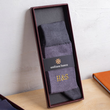 Lilac Herringbone Dress Socks