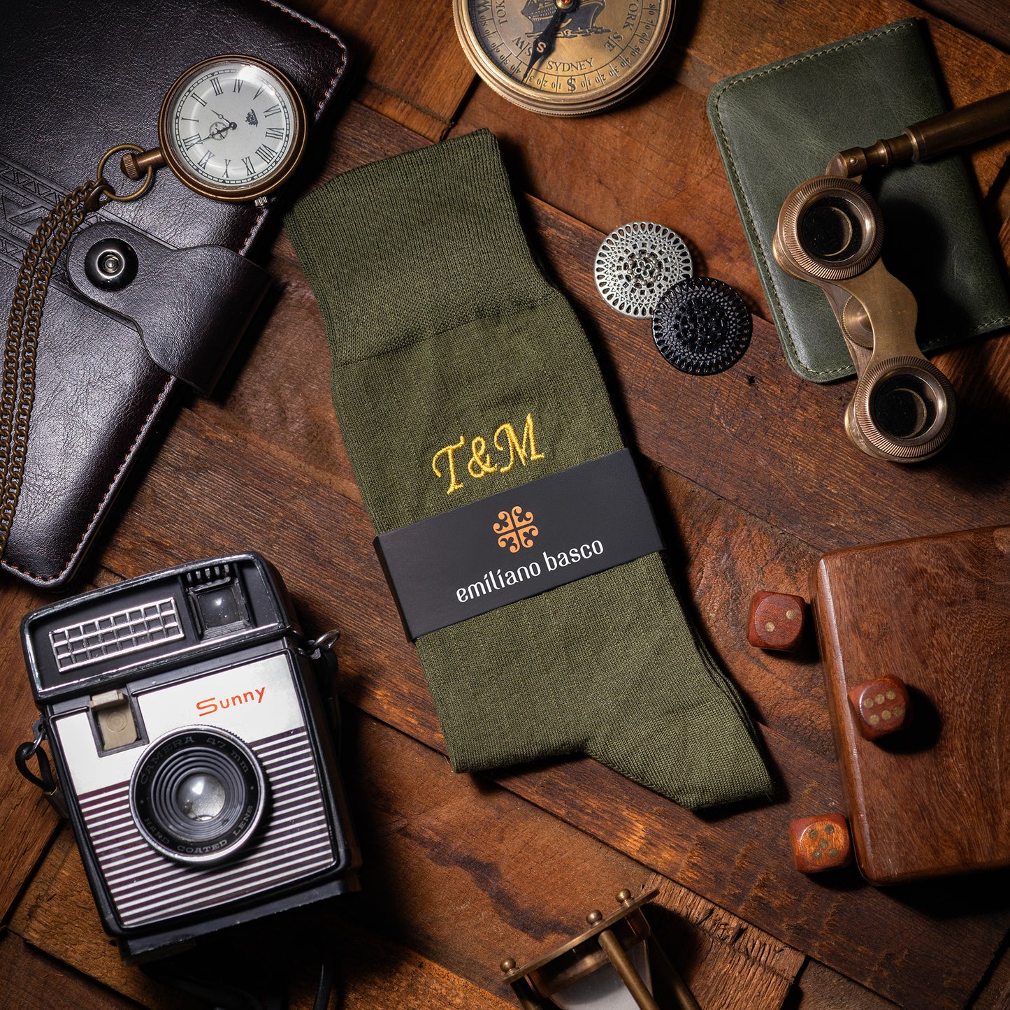 Supima Cotton Green Dress Socks