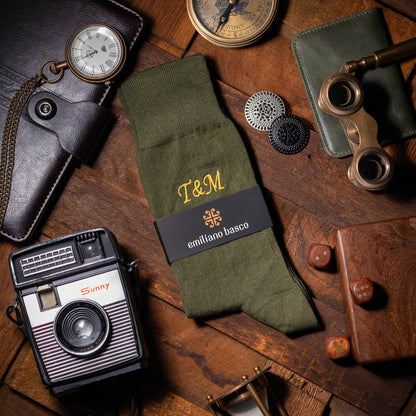 Supima Cotton Green Dress Socks