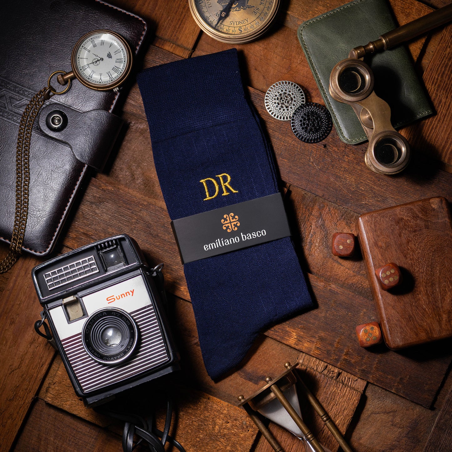 Mercerized Egyptian Cotton Navy Dress Socks