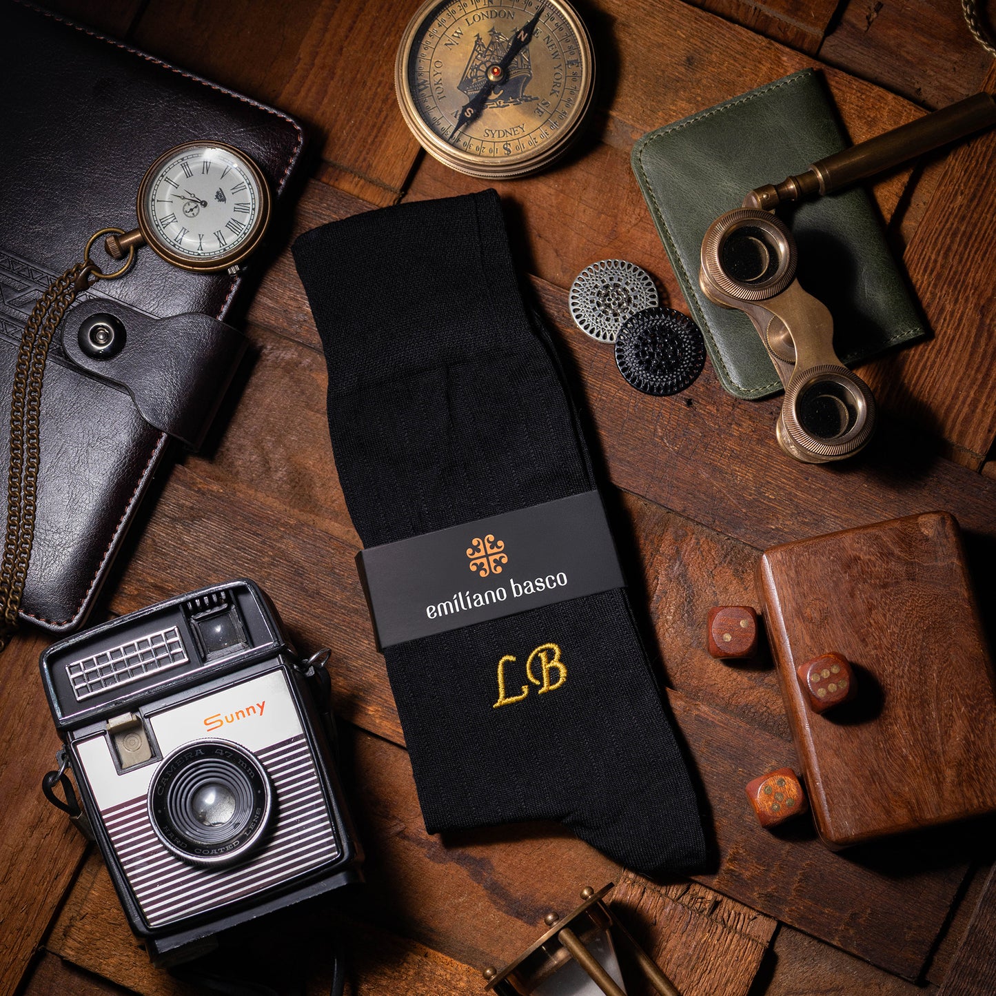 Mercerized Egyptian Cotton Black Dress Socks