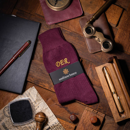 Supima Cotton Burgundy Dress Socks
