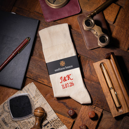 Supima Cotton Beige Dress Socks