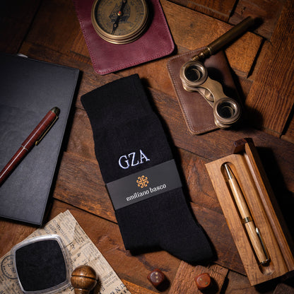 Merino Wool Black Dress Socks