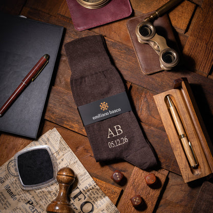 Supima Cotton Brown Dress Socks