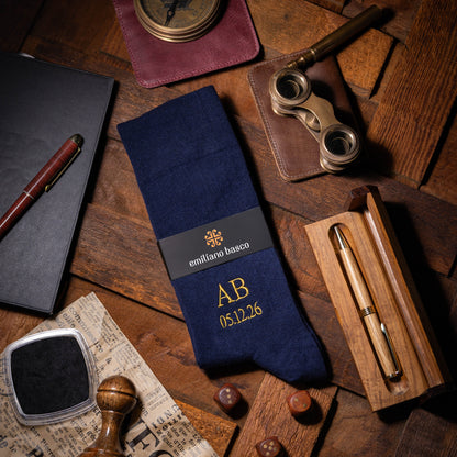 Merino Wool Navy Dress Socks