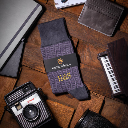 Lilac Herringbone Dress Socks