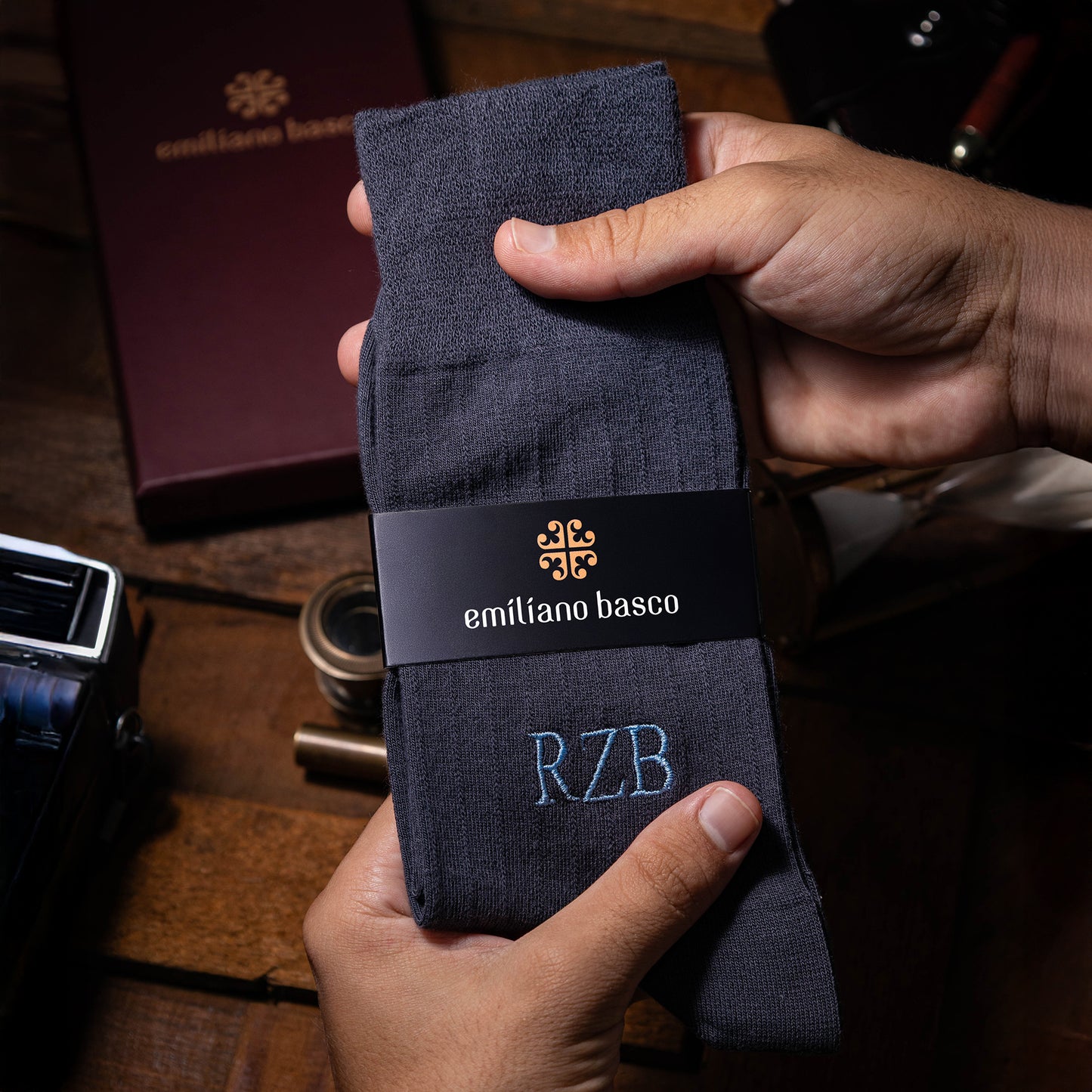Supima Cotton Smoked Gray Dress Socks