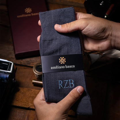 Supima Cotton Smoked Gray Dress Socks