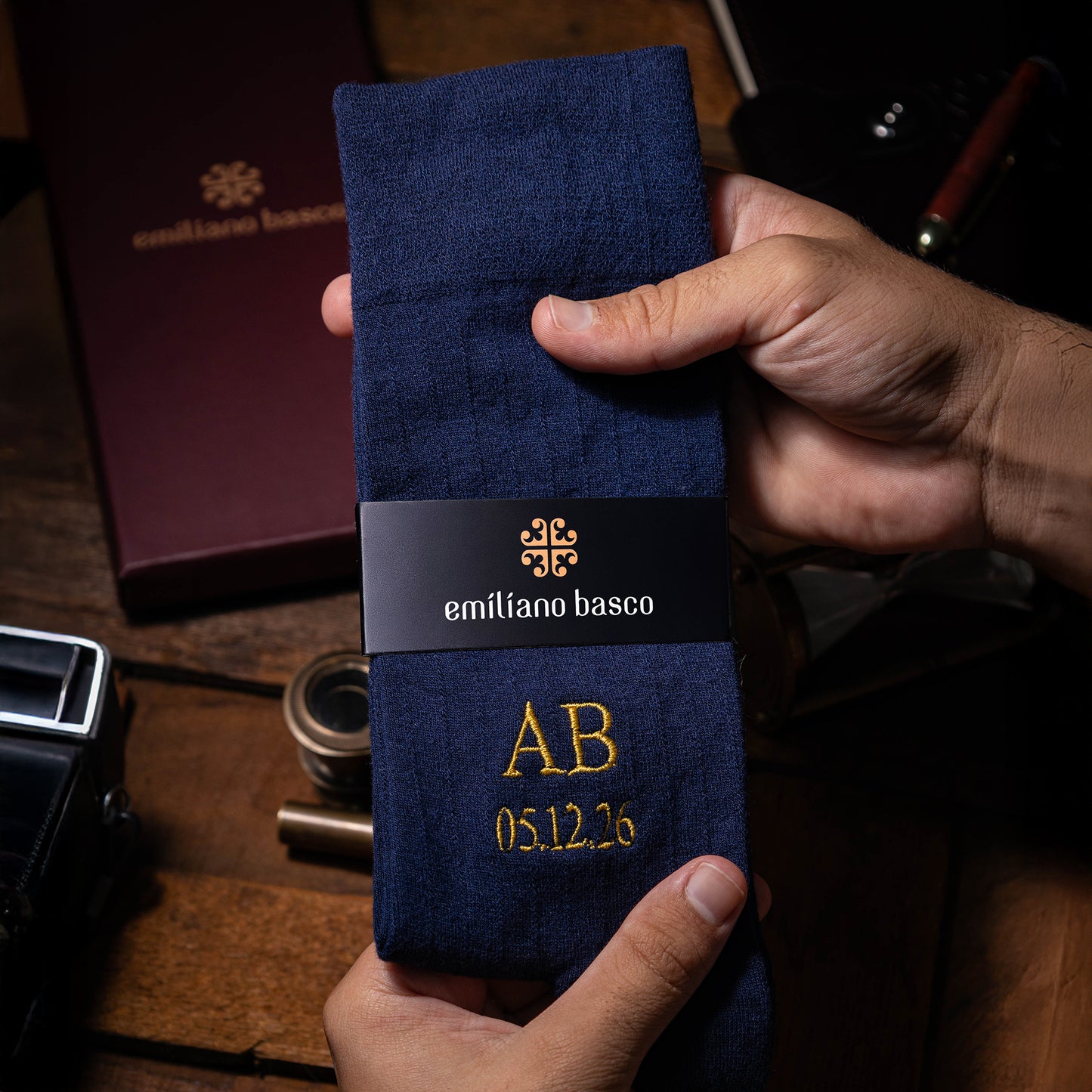 Merino Wool Navy Dress Socks