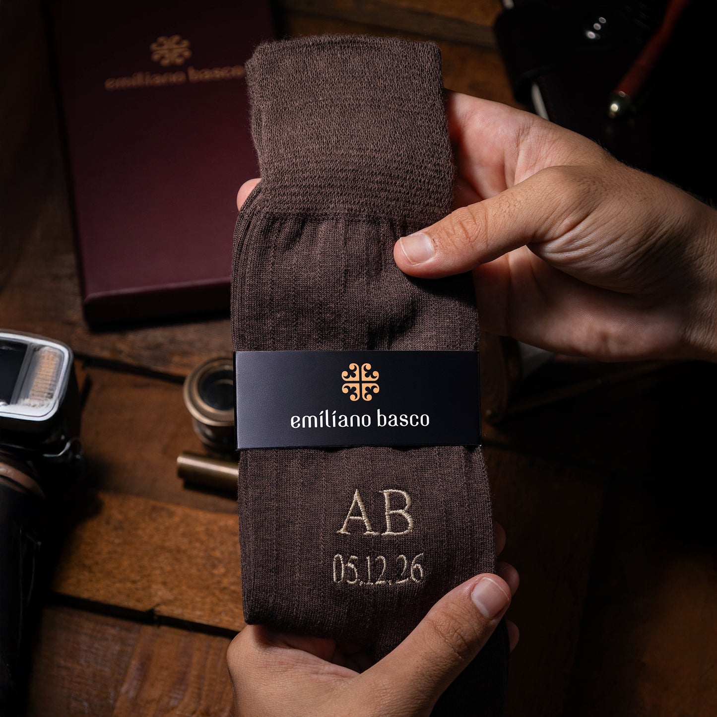 Supima Cotton Brown Dress Socks