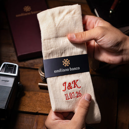 Supima Cotton Beige Dress Socks