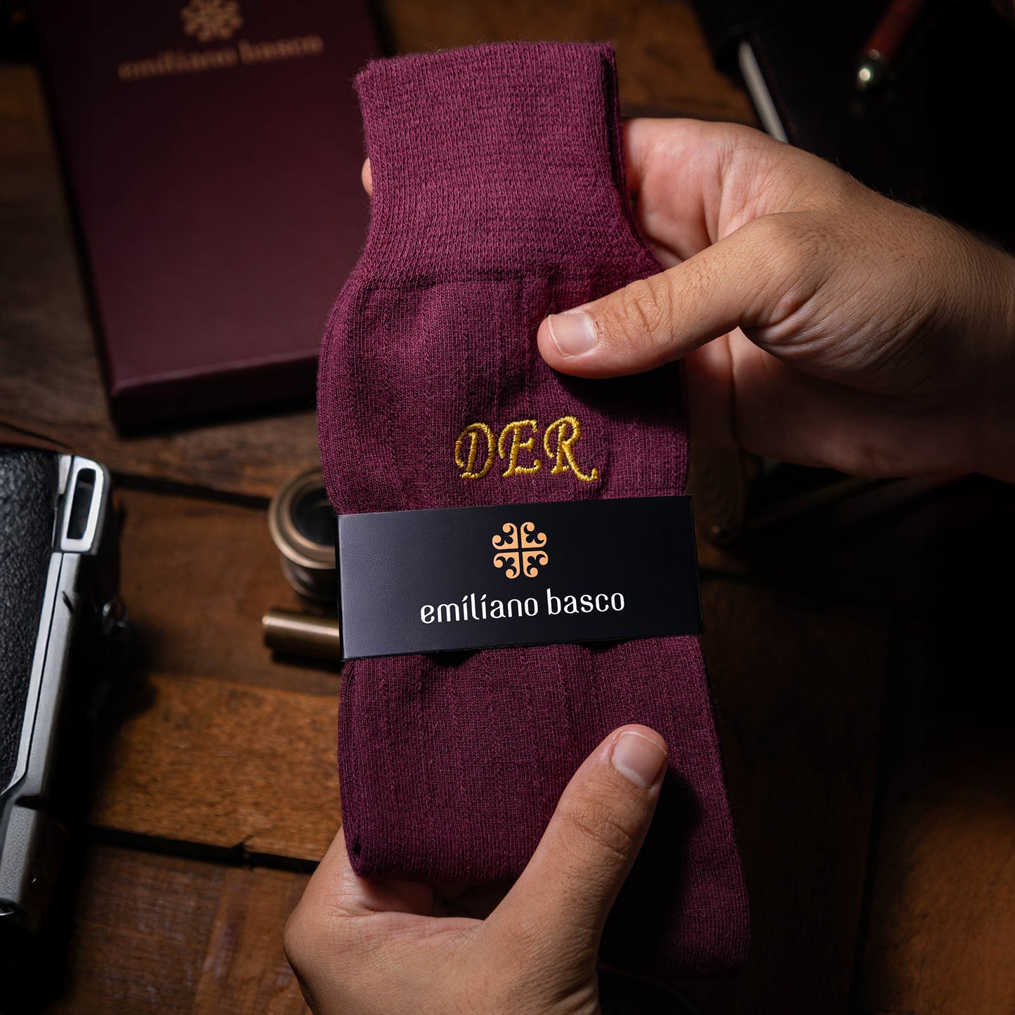 Supima Cotton Burgundy Dress Socks