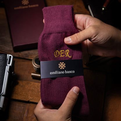 Supima Cotton Burgundy Dress Socks