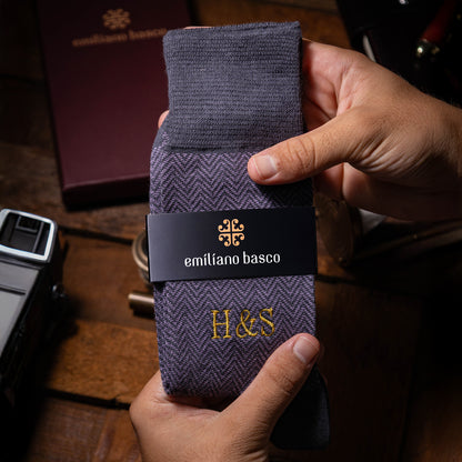 Lilac Herringbone Dress Socks