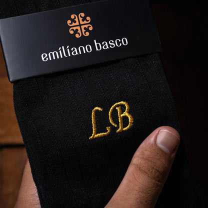 Mercerized Egyptian Cotton Black Dress Socks