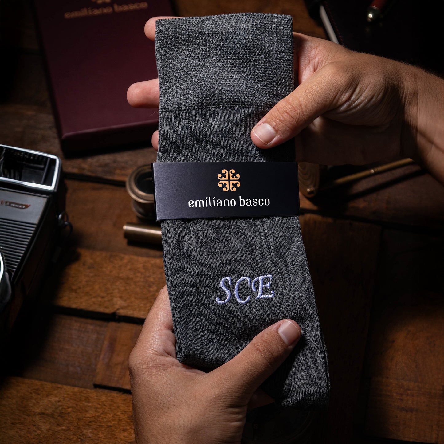 Mercerized Egyptian Cotton Gray Dress Socks