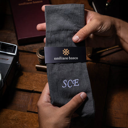 Mercerized Egyptian Cotton Gray Dress Socks