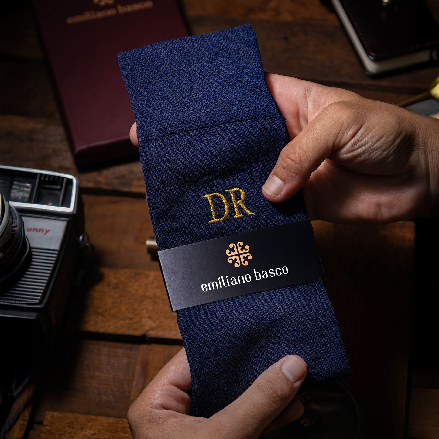 Mercerized Egyptian Cotton Navy Dress Socks