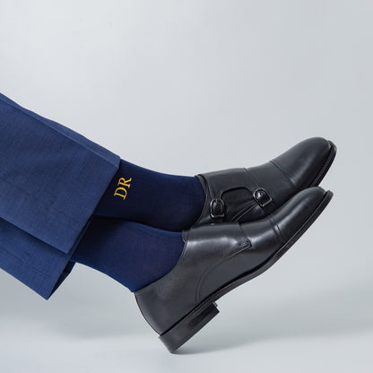 Mercerized Egyptian Cotton Navy Dress Socks