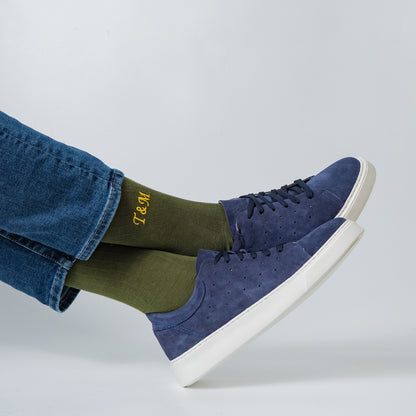 Supima Cotton Green Dress Socks