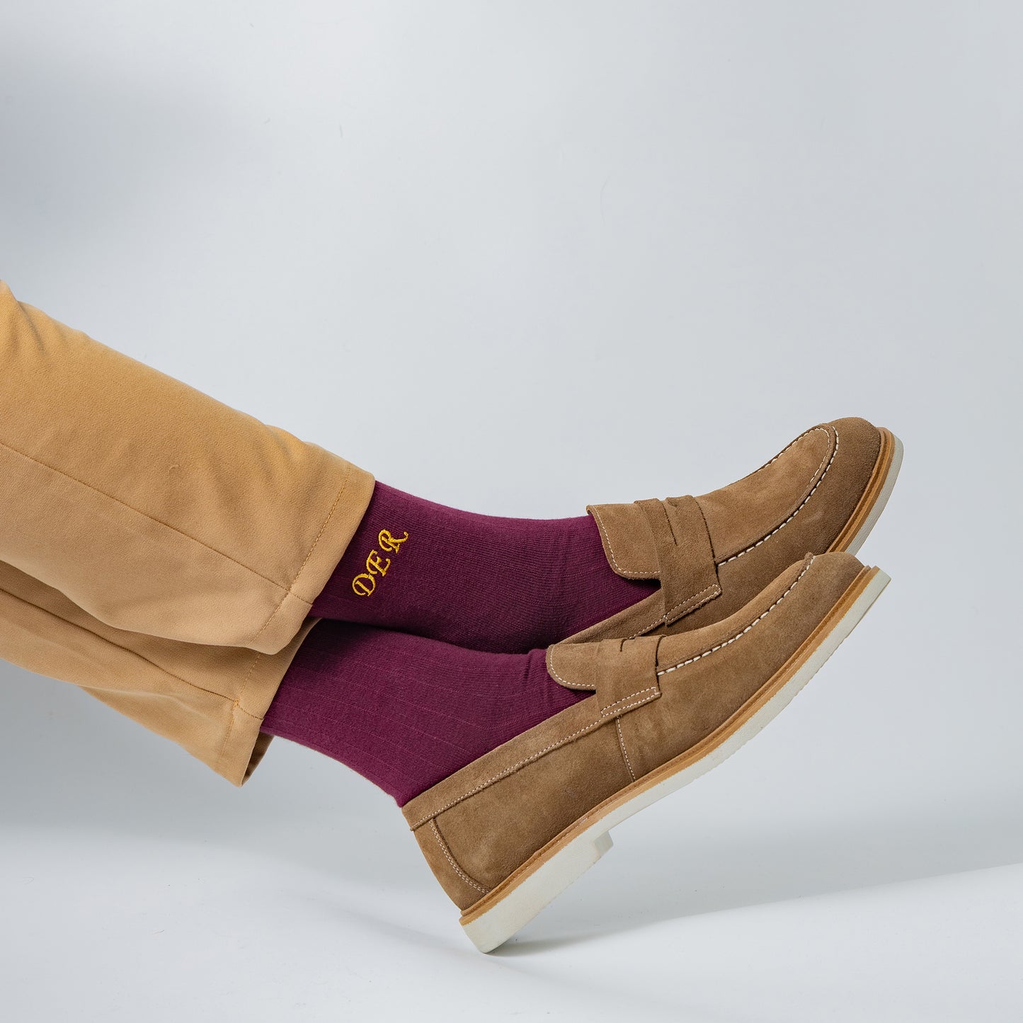 Supima Cotton Burgundy Dress Socks