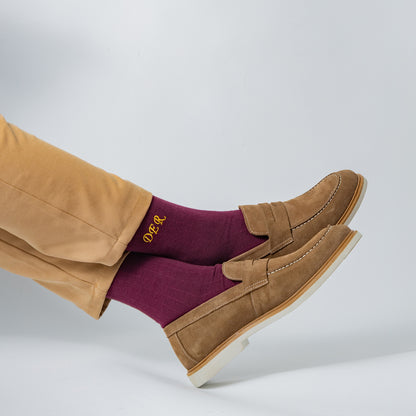Supima Cotton Burgundy Dress Socks