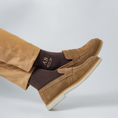 Supima Cotton Brown Dress Socks