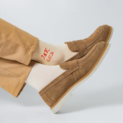 Supima Cotton Beige Dress Socks