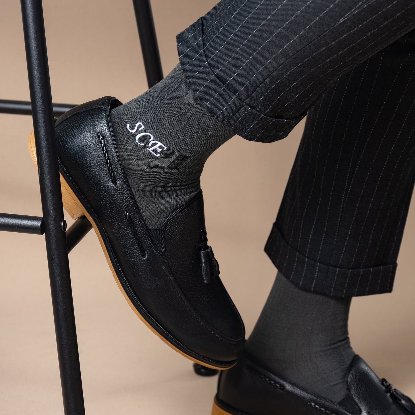 Mercerized Egyptian Cotton Gray Dress Socks