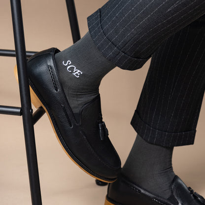 Mercerized Egyptian Cotton Gray Dress Socks