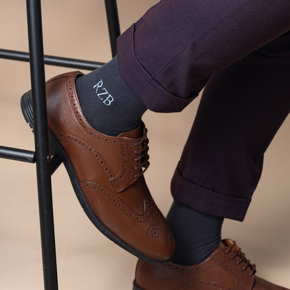 Supima Cotton Smoked Gray Dress Socks