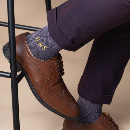 Lilac Herringbone Dress Socks