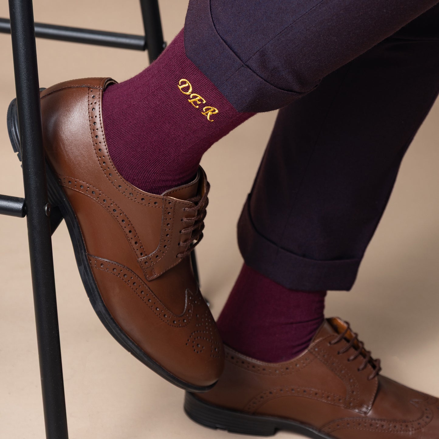 Supima Cotton Burgundy Dress Socks