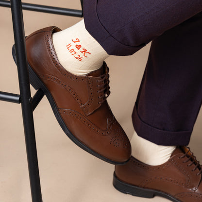 Supima Cotton Beige Dress Socks
