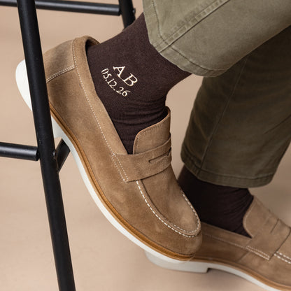 Supima Cotton Brown Dress Socks