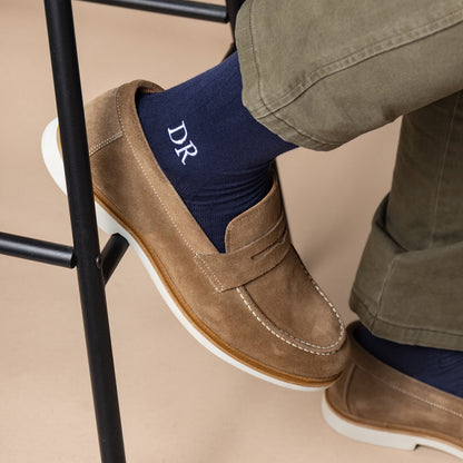 Supima Cotton Navy Blue Dress Socks