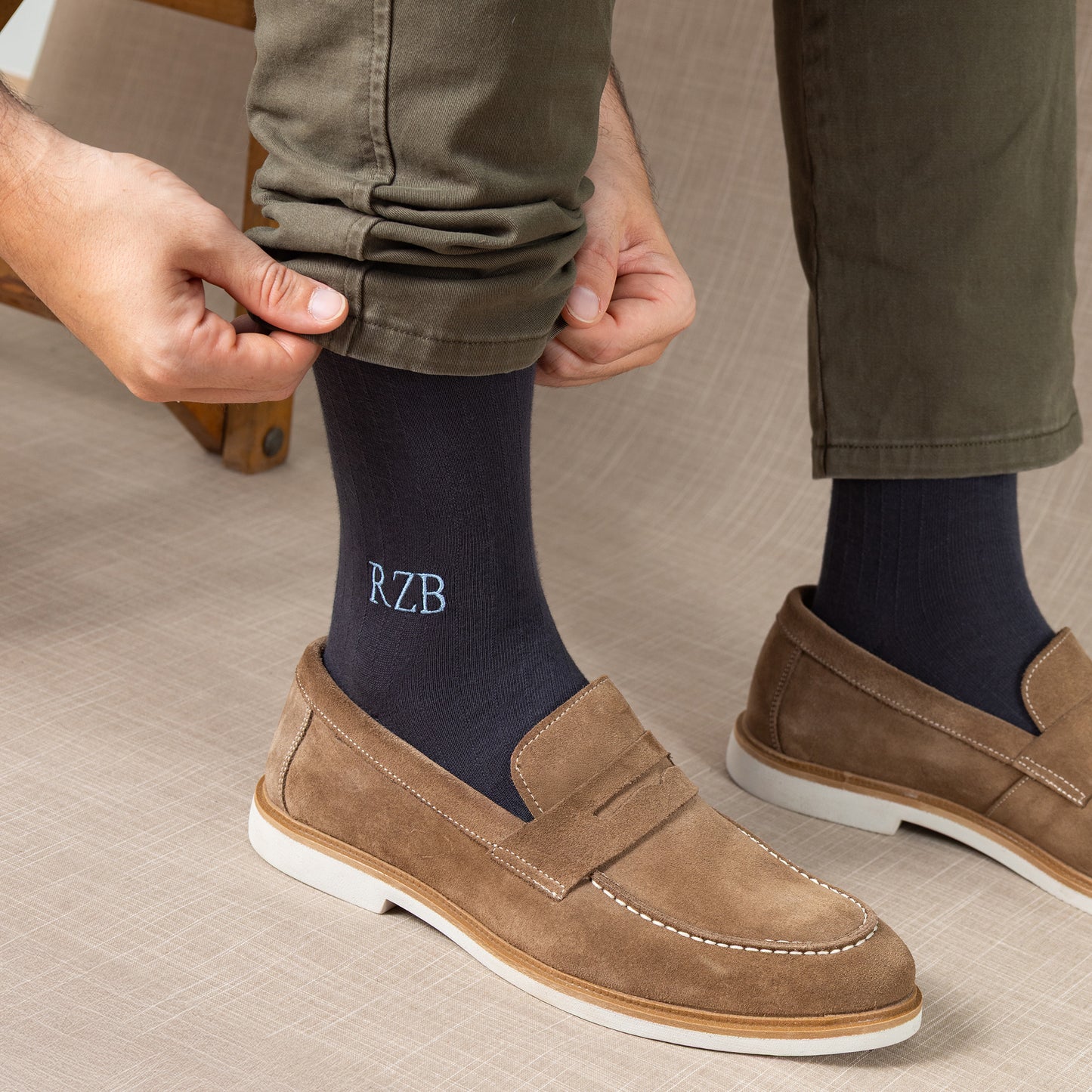 Supima Cotton Smoked Gray Dress Socks