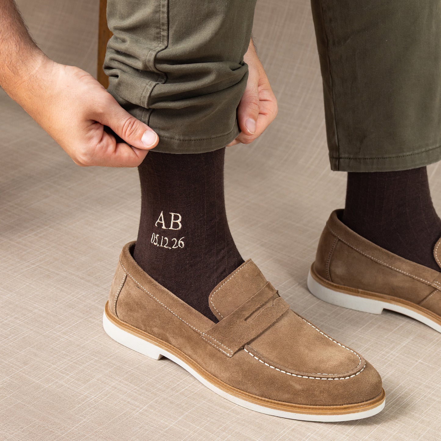 Supima Cotton Brown Dress Socks