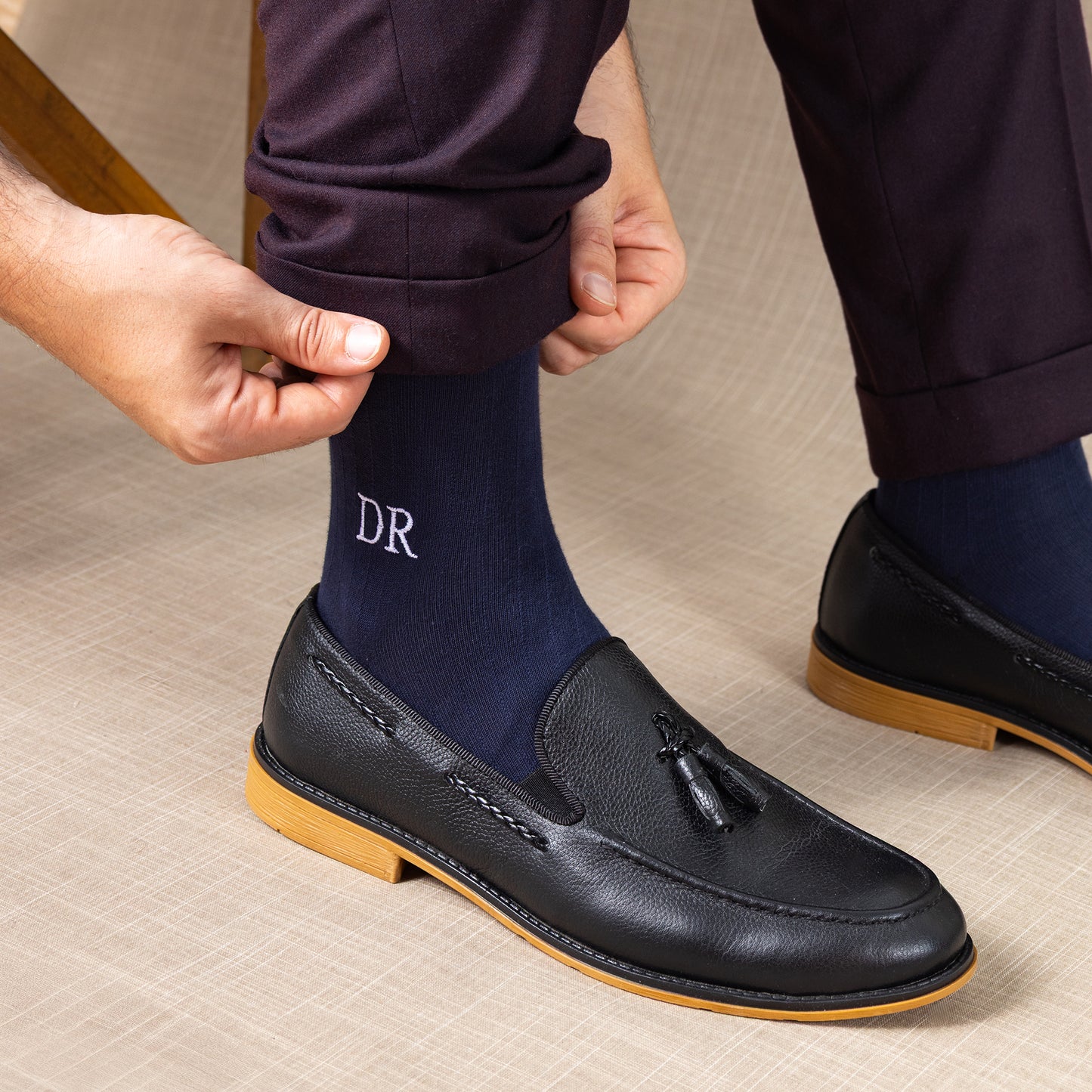 Supima Cotton Navy Blue Dress Socks